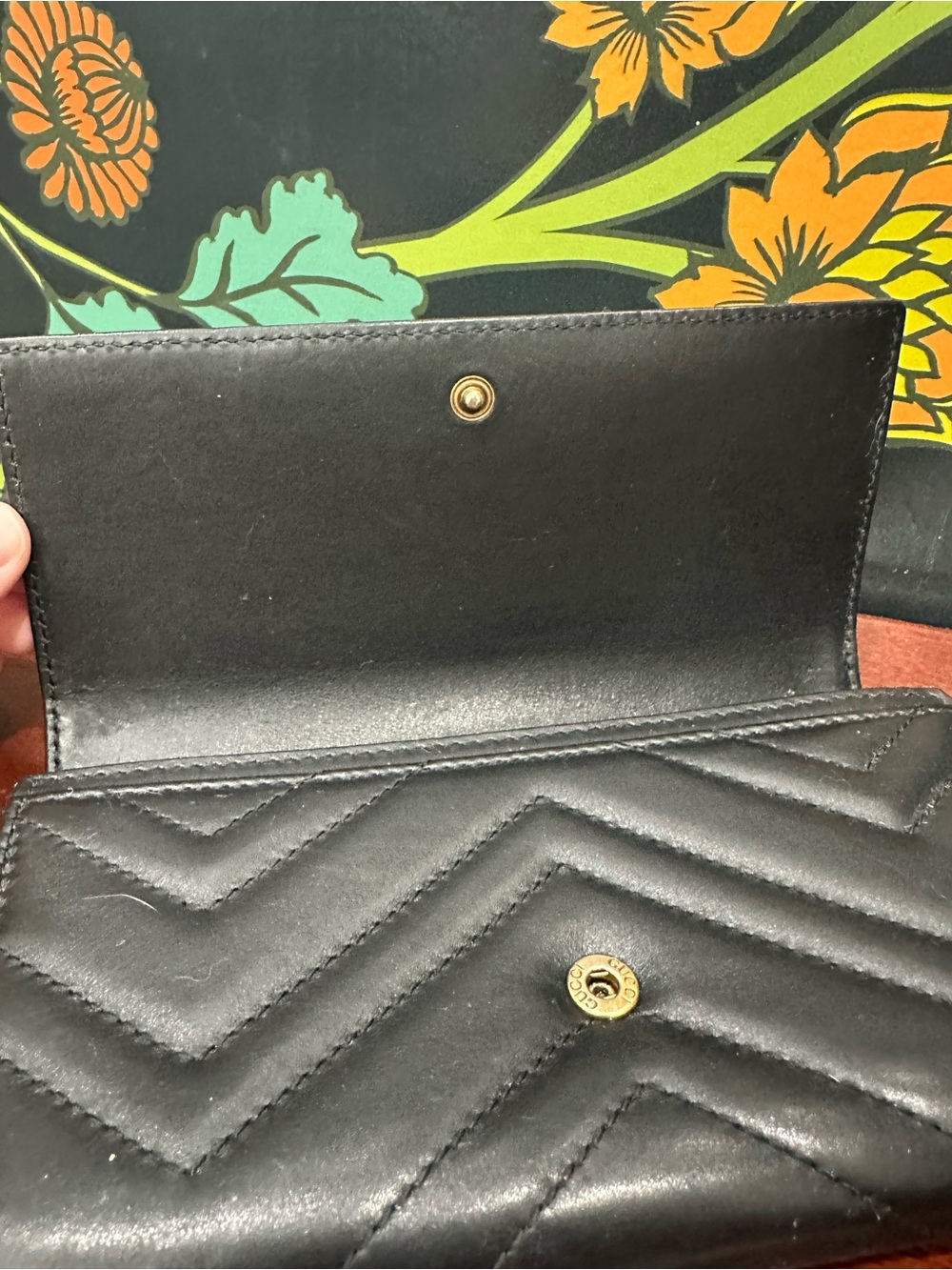 Gucci GG Marmont Matelassé Black Leather Continental Wallet - Picture 9 of 14